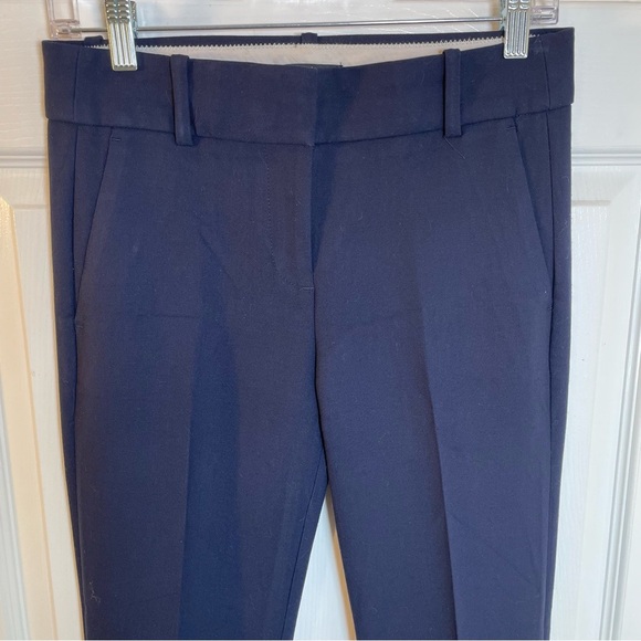 J. Crew Cropped Pants Slim Corpcore Four Seasons Navy Viscose Women’s Size 2 - Picture 2 of 12